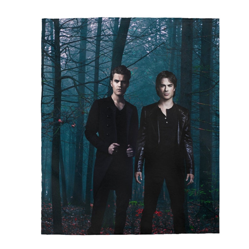 Stefan Damon Salvatore Vampire Diaries Plush Blanket TVD Etsy
