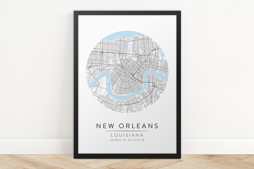 New Orleans Map Print City Print New Orleans City Map - Etsy