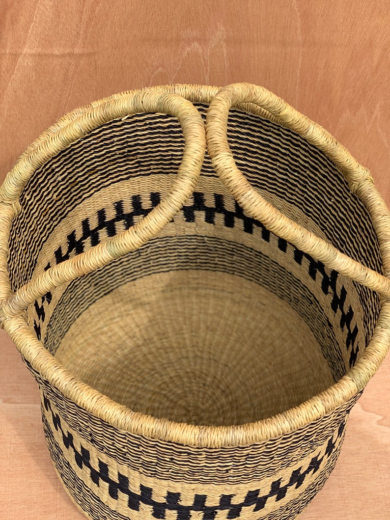 Tall Handwoven Floor Basket for Storage, Laundry, Blankets, Toys or