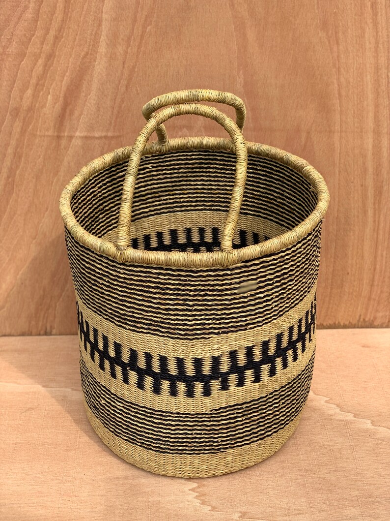 Tall Handwoven Floor Basket for Storage, Laundry, Blankets, Toys or