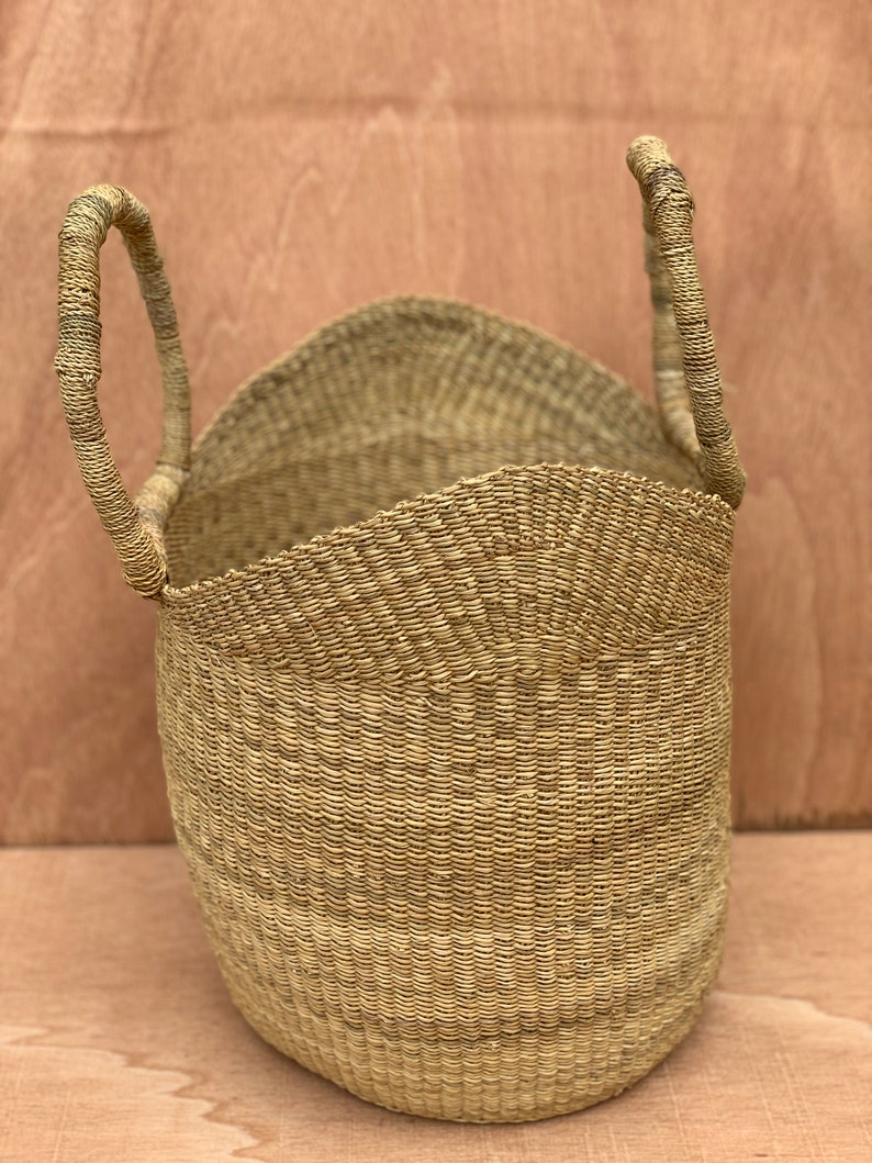 Large Bolga Basket All Natural Handwoven in Ghana Brown