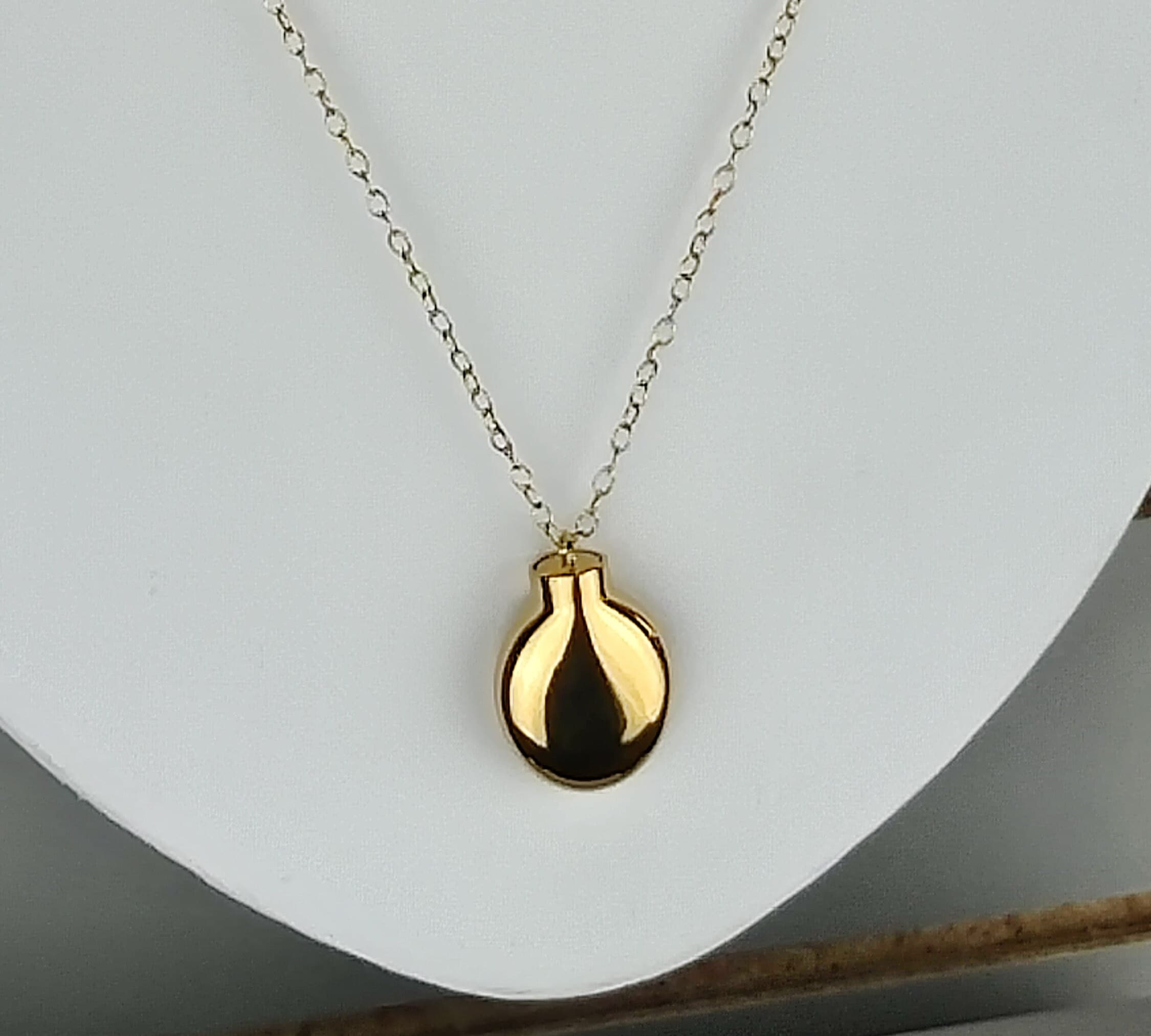 Nitro Pill Pendant Necklace Polished 14K Gold Plated Brass Waterproof Pillbox Lightweight Medical Jewelry Etsy Israel