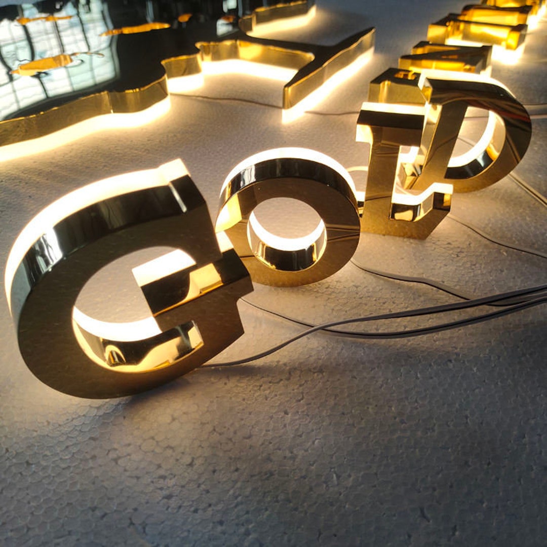 Gold Store Front Letters, Golden Letters, 3d Golden Letters, Store