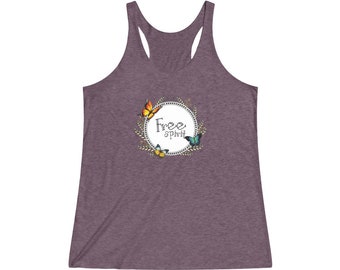 Free Spirit Butterfly Women's Tri-Blend Racerback Tank