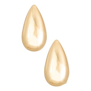 chunky gold tear drop posted earrings