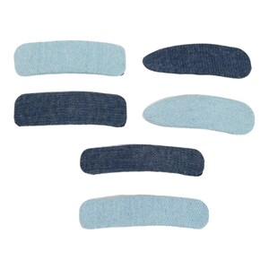 6 piece denim hair clip