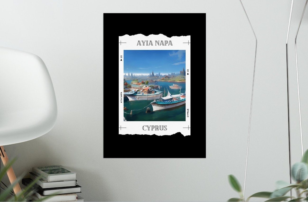 AYIA NAPA Marina CYPRUS Set of 8 Travel and Al - Etsy