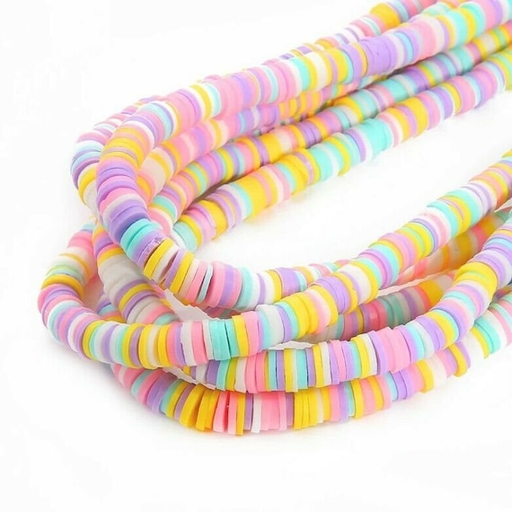 4mm 6mm Flat Round Polymer Clay Beads Disc Beads Loose Spacer Beads Jewelry