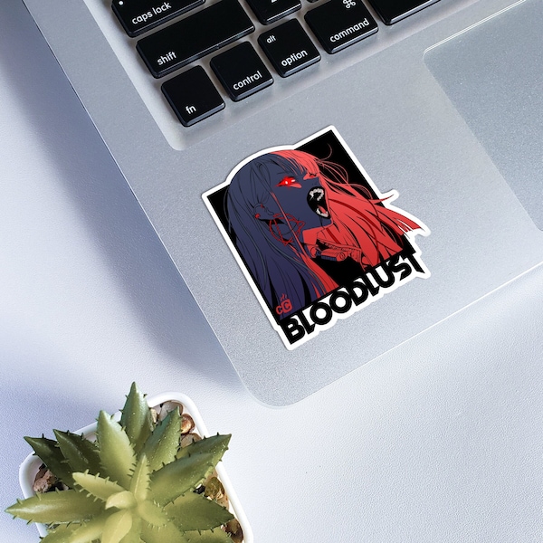 Vampire Bloodlust Sticker | Gothic Horror Macabre Anime Vinyl Matte Sticker Phone Laptop Notebook Tumbler Unique Planner Decoration B