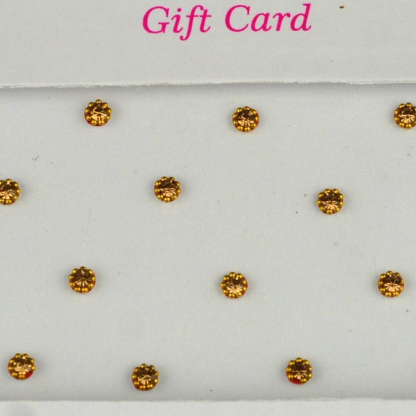 Golden Stick on Nose studs Round Bindis, Art Deco Bindis, Gold Bindis, India Bindis, Self Adhesive Stickers