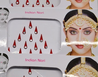 6er-Set Rote Runde Bindi – Stirn-Aufkleber Mit Edelstein-Optik Für Bollywood-Party, Indischen Look, Geschenk