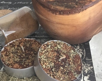 Ritual Money Drawing Tea Light, Intention Candle, Spell Candles, Jumbo Tea Light, Altar Candles, Herbal Candle