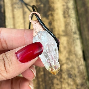 Citrine Point Pendant, Copper Electroformed Citrine, Handmade Jewelry, Citrine Point,  Citrine Necklace Crystal Necklace