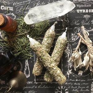 2 Pack Sacred Smudge Candles, Intention Candles, Witches Candle, Herbal Spell Candles, Spell Work Candle