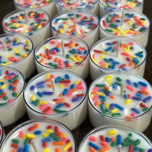 Vanilla Cupcake Soy Tea Lights, Birthday Cake Candles, Vanilla Cupcake scented Candle, Birthday Candle