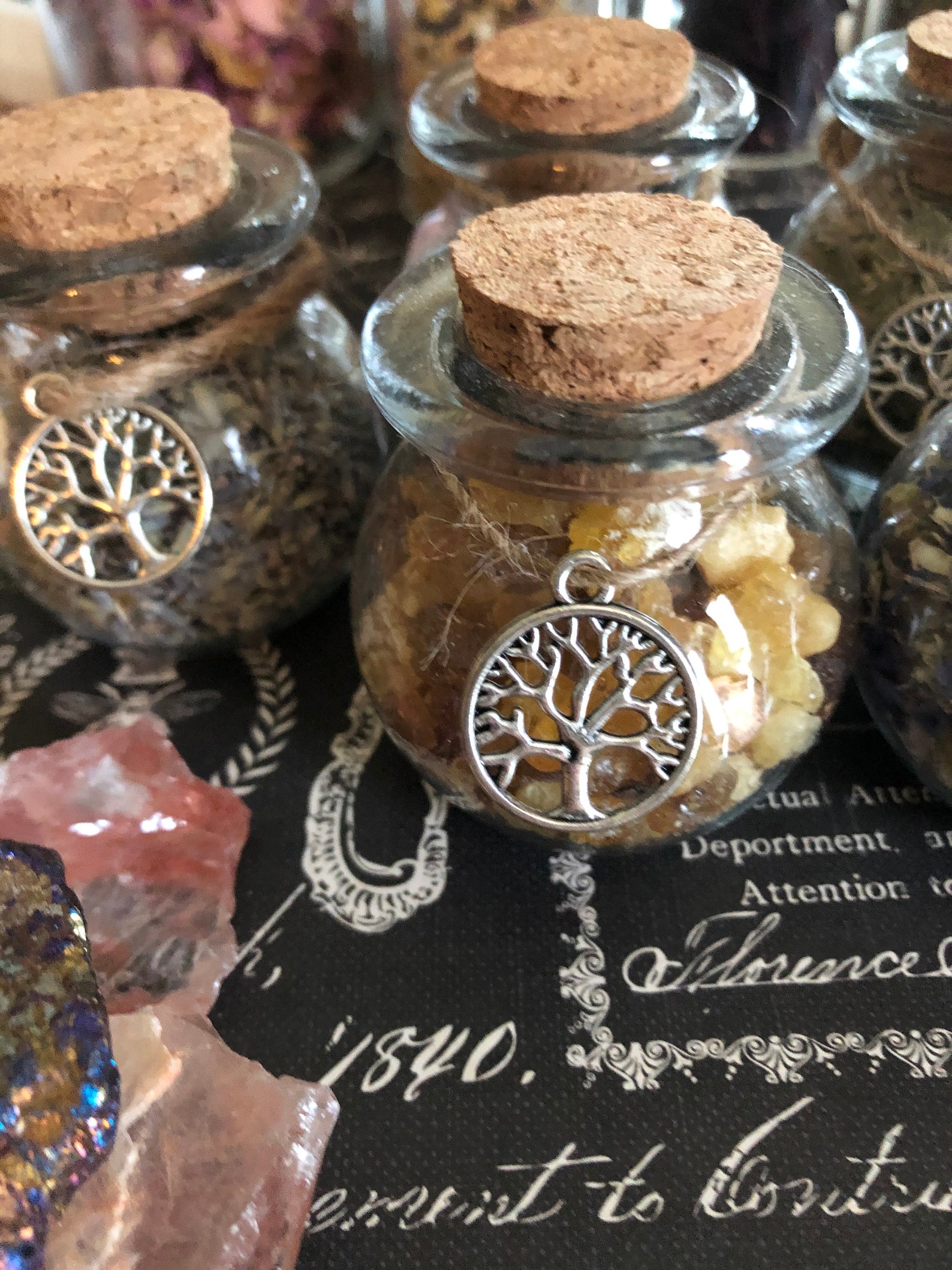 Glass Herb Jars You Pick Herbs/botanicals Resin Jars Herb Etsy