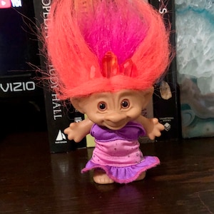 Treasure Troll, Upcycled Troll, Quartz Point Troll, Hand Crafted, Orange Troll Doll, Crystal Troll