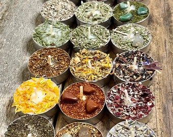 Botanical Tea Light Sampler, Herbal Oil, Soy Wax Candles, 18 Pack