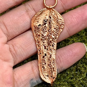Copper Electroformed Leaf Necklace , Natural Leaf, Skeleton Leaf Necklace, Handmade Jewelry