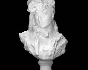 50s ビンテージ 木彫り 彫刻 女性像 胸像 バスト ハンドメイド 当時物 Antique-Greek-Marble-Bust-