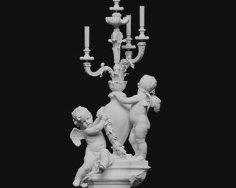 Grupo de candelabros Putti
