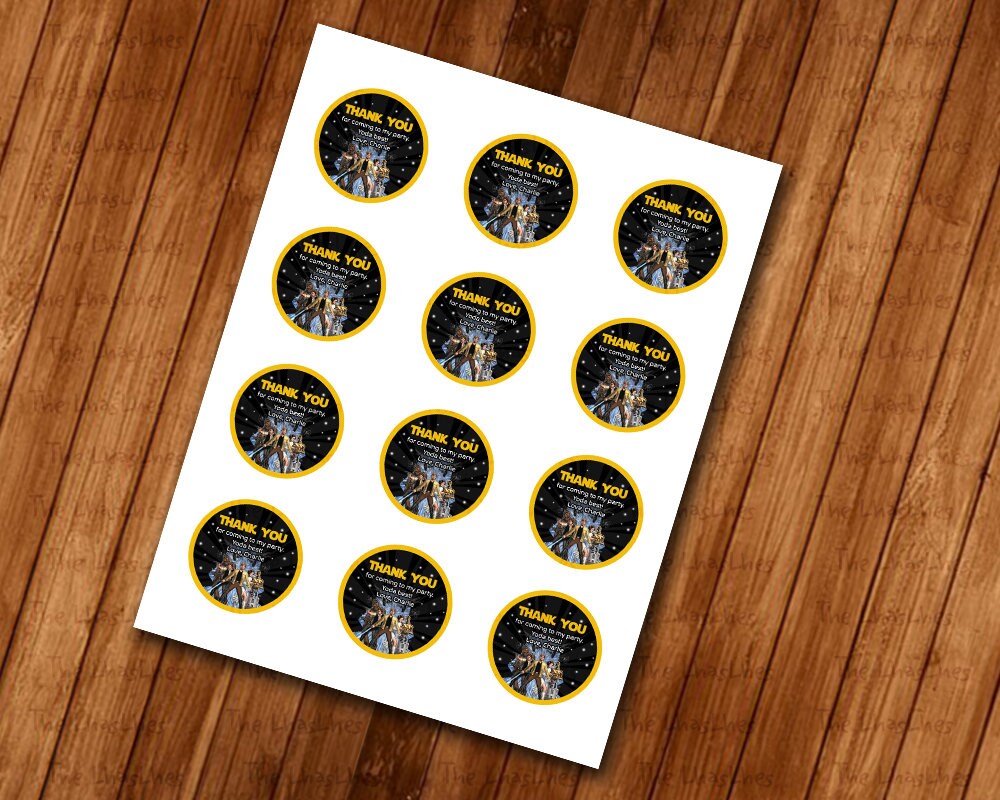 Star Wars Thank You | Star Wars Cupcake Toppers Birthday FREE Additional For Your NAME!! and Easy To Print US Paper Size