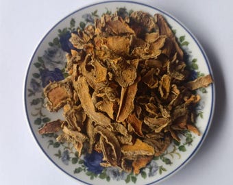 Organic Dried Turmeric Slices and Ground Powder, Premium Indonesian Curcuma Spice, Pure Culinary Saffron Ginger, Natural Food Color Dye