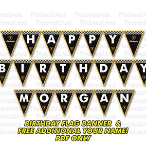 Lamborghini Flag Banner Party | Lamborghini Banner Party | FREE Additional For Your NAME!!! and Easy To Print