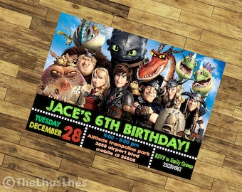 How to Train Your Dragon Birthday Invitation, How to Train Your Dragon Birthday Party, Viking Birthday Invitation, Dragon Party