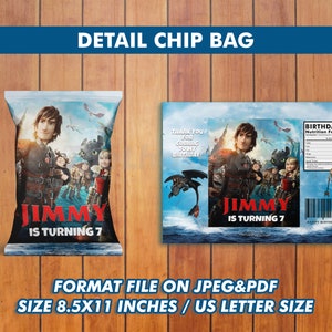Hoe train je je Dragon Chip Bag verjaardagsuitnodiging, hoe train je je Dragon Chip Bag verjaardagsfeestje, Dragon Chip Bag uitnodiging
