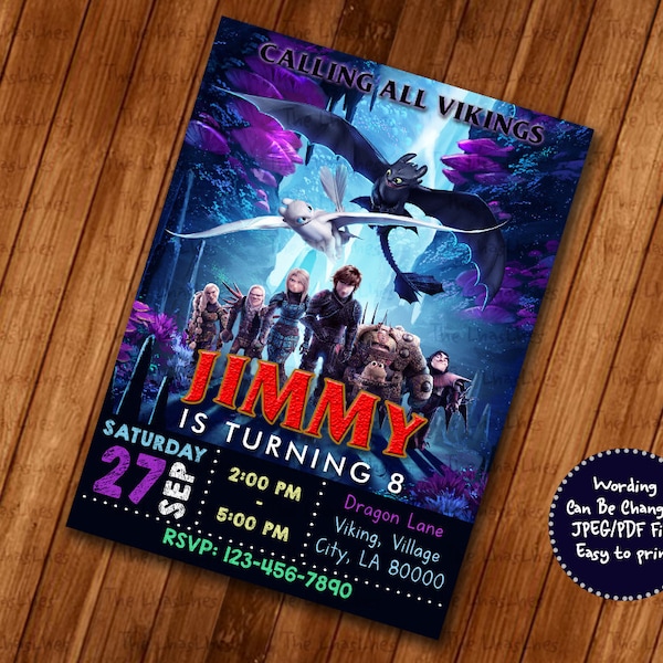 How to Train Your Dragon Birthday Invitation, How to Train Your Dragon Birthday Party, Viking Birthday Invitation, Dragon Party