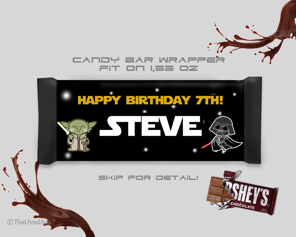 casamentero Anzai Dirigir Star Wars Chocolate Bar Wrapper Birthday Invitation Star Wars - Etsy