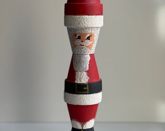 Handmade Clay Pot Santa Claus - 15" Christmas Decor