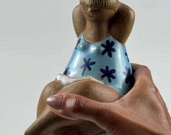 Vintage MCM Lisa Larson Signed EMMA Stoneware Figurine. Part of
