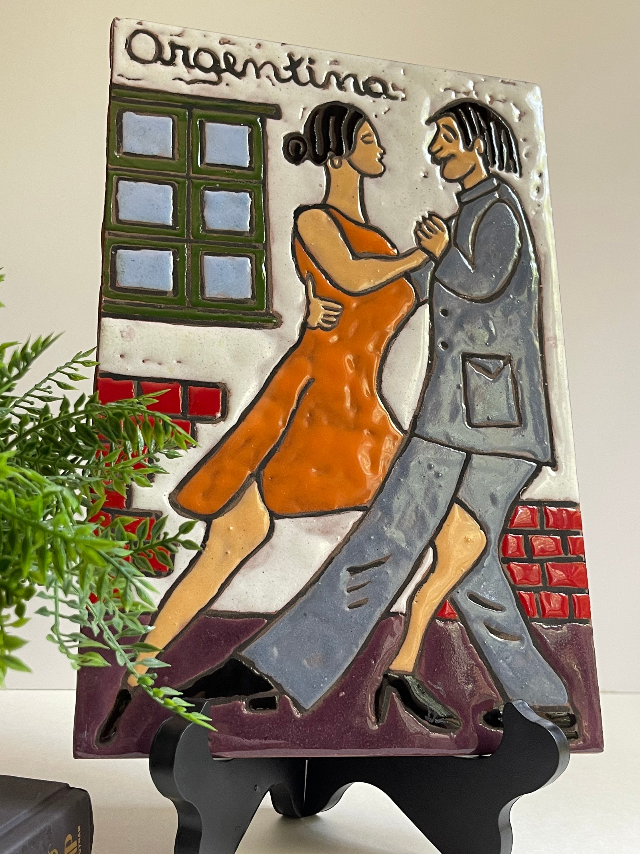 Vintage Tile Art Wall Hanging Table / Shelf Display Couple Etsy