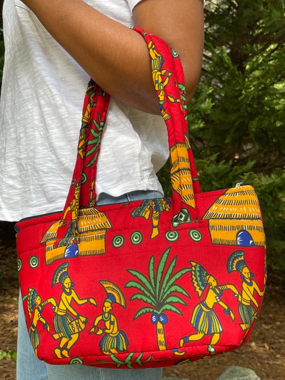 Vintage Tribal Print Fabric Handbag! Fun & Colorfu