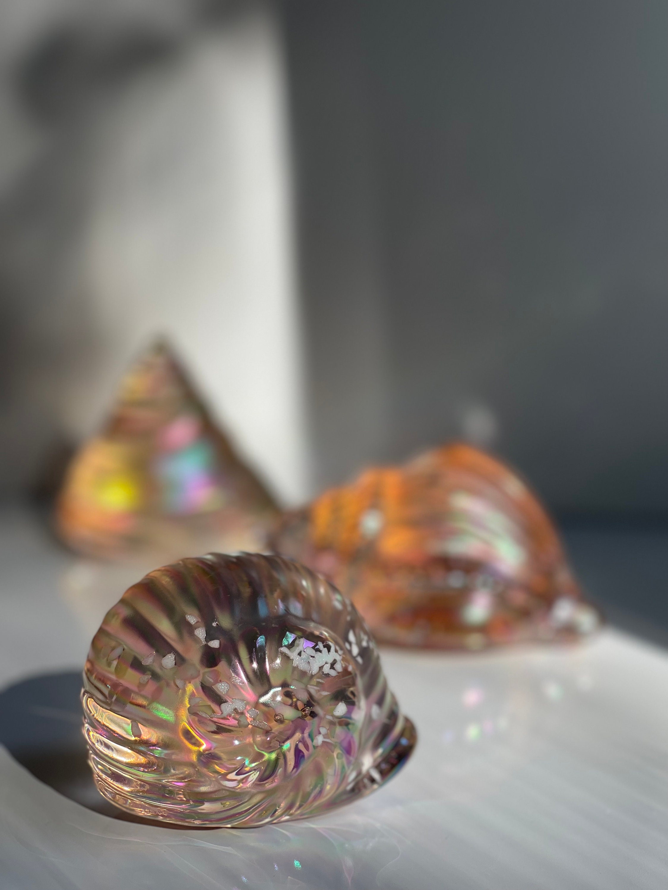 Silvestri Iridescent Blown Glass Sea Shells: Vintage Nautical ...