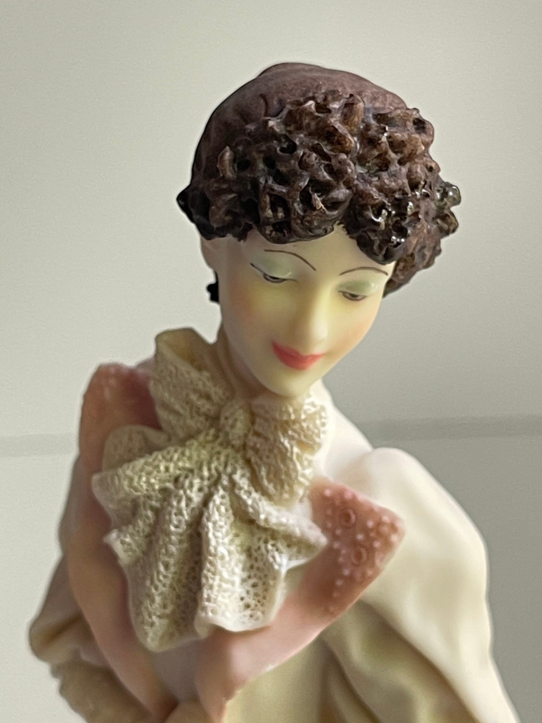 Vintage M. Salvestrini Figurine: Elegant Victorian Lady Resin
