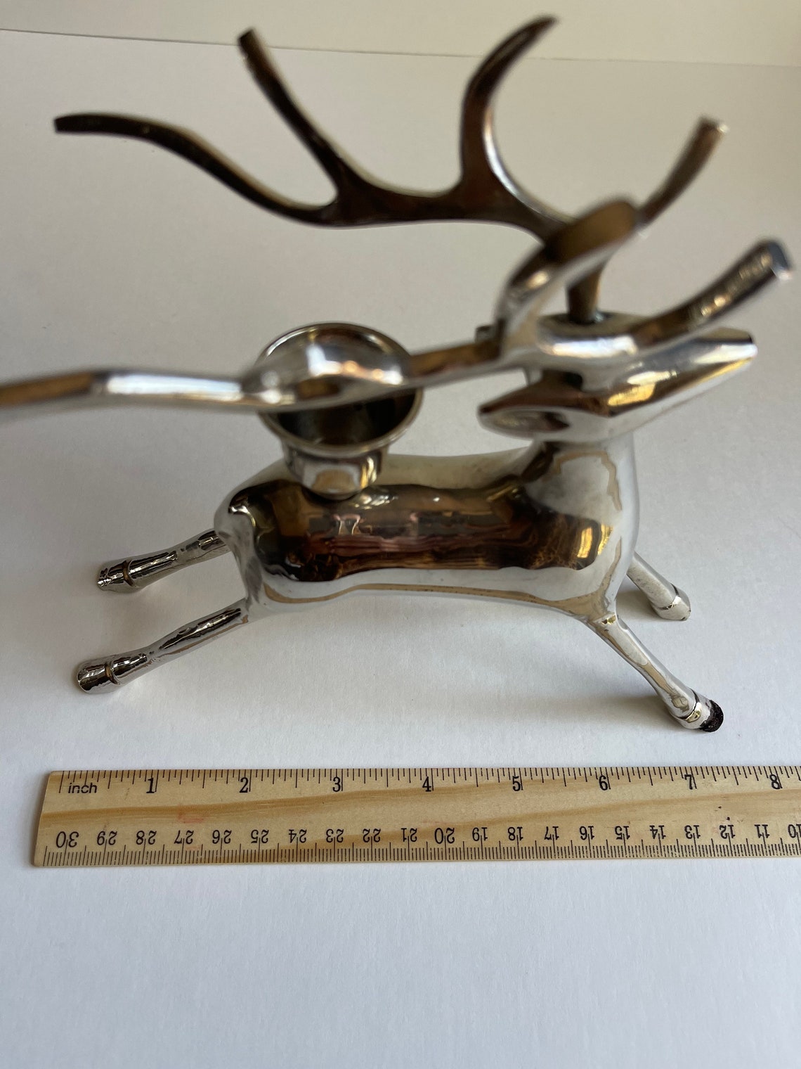 Vintage Heavy Metal Reindeers Set of Two Candle Holders Etsy
