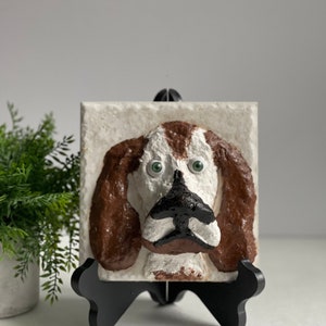 Handmade Basset Hound 3D Plaster Sculpture - Dog Lover Gift