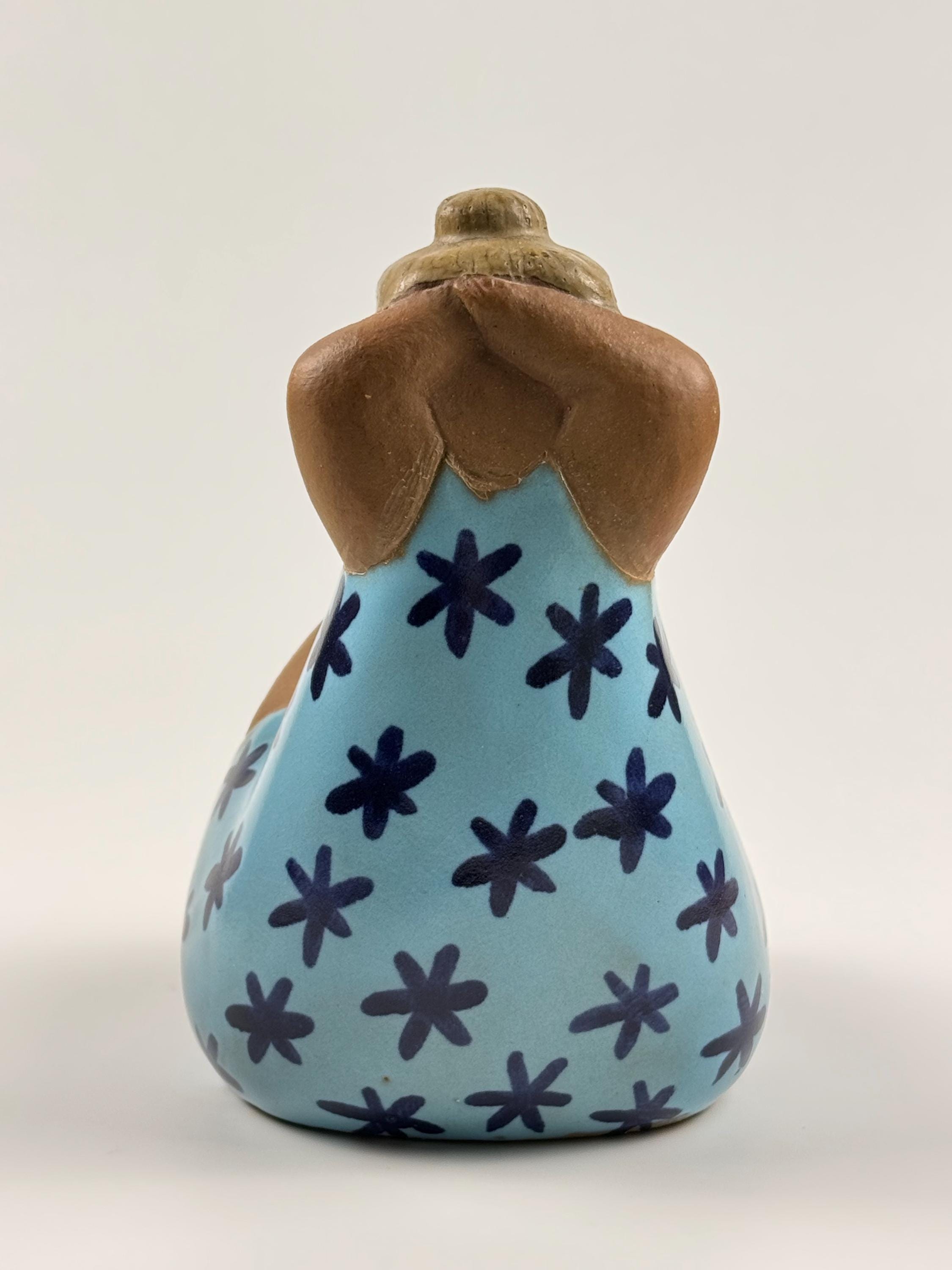 工芸品 Lisa Larson  Emma from The ABC Flickor Vintage MCM Lisa Larson Signed EMMA Stoneware Figurine. Part