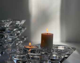 Vintage Villeroy & Boch Crystal Votive Trays - Set of 4