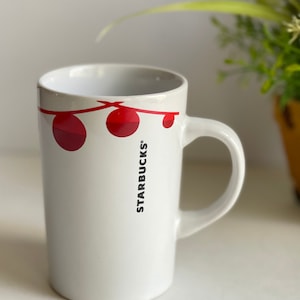 Starbucks mug coffee mug Christmas gift painted ornaments coffee lover gift collectible white coffee mug tall coffee mug Starbucks Lover