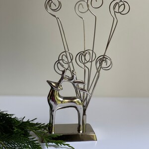 Vintage Renne 12 Anneau Boucle Photo Holder Heavy Silver Deer Christmas Gift Co Worker Christmas Gift Idea Deer Photo Holder vintage Deer