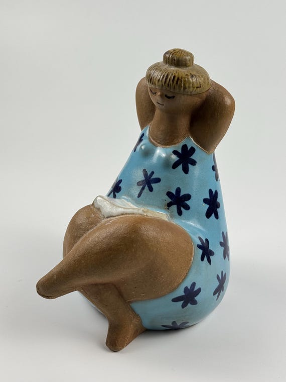 Vintage MCM Lisa Larson Signed EMMA Stoneware Figurine. Part of