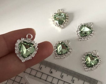 Enamel Green Heart Diffuser Charm Beads Cage Locket 5X-K1216 Enamel Green Heart Diffuser Charm Beads Cage Locket 5X-K1216