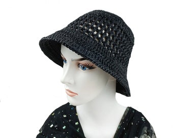 Elegant Summer Knitted Hat, Natural Viscose Hat, Raffia Handmade Hat, Special Design Hat, Comfortable Raffia Hat, Comfortable Gift Hat