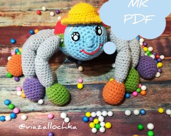 Pattern Crochet spider Danny, pattern crocheted spider, funny spider, spider, pdf pattern, colored spider, toy for sleeping.