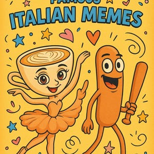 Libro para colorear de memes italianos famosos: 12 páginas divertidas para adultos y niños. Libro para colorear de la pudrición cerebral (PDF, JPG, descargable, formato A4).