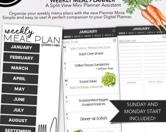 DIGITAL PLANNER MINI | Meal Planner for Split View Planning